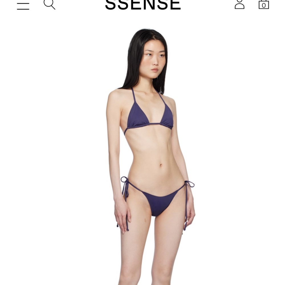 Frankie's Bikinis Navy Triangle String Bikini